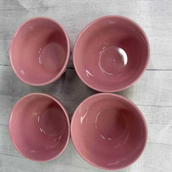 Home Target SOILD PINK Retro Stoneware Oven Safe Fluted Soup Cereal Bowls Set 4 - Picture 7 of 16